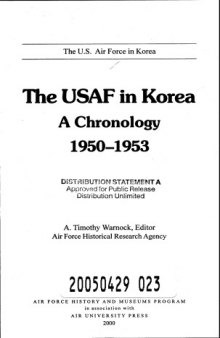 The USAF in Korea : a chronology, 1950-1953