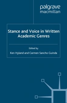 Stance and voice in written academic genres