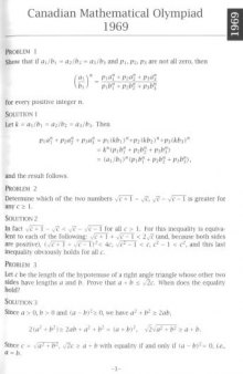 The Canadian Mathematical Olympiad 1969-1993