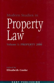 Modern Studies in Property Law: Property 2000 (Modern Studies in Property Law)
