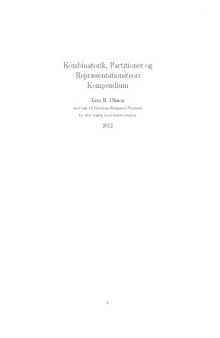 Kombinatorik, Partitioner og Repræsentationsteori Kompendium
