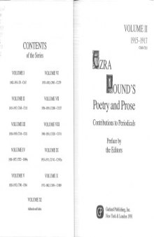 Ezra Pound's Poetry and Prose Contributions to Periodicals 1915-1917