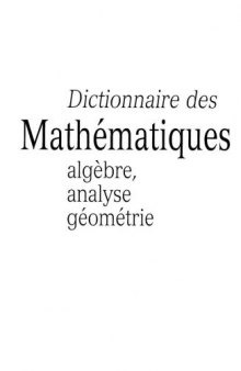 Dictinnaire des jeux mathématiques ... et suite du Dictionnaire des jeux (Dictionnaire des jeux familiers)