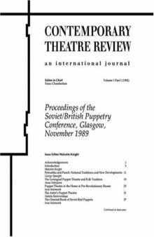 Proceedings of the Soviet British Puppetry Conference: Glasgow, November 1989 (Proceedings of the Soviet-British Puppetry Conference)