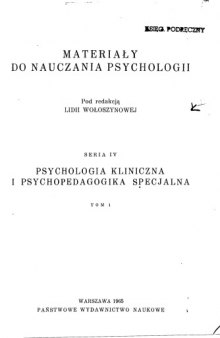 Psychologia kliniczna i psychopedagogika specjalna