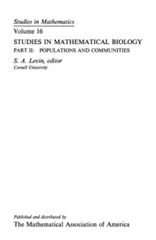Studies in mathematical biology 2, Populations and communities