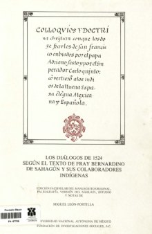 Los diálogos de 1524 según el texto de fray Bernardino de Sahagún y sus colaboradores indígenas
