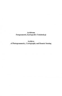 Archiwum Fotogrametrii, Kartografii i Teledetekcji Vol. 18b  