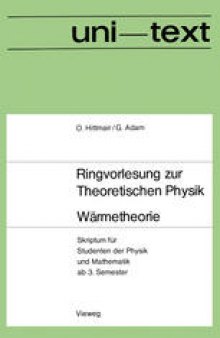 Wärmetheorie: Skriptum für Studenten der Physik und Mathematik ab 3. Semester
