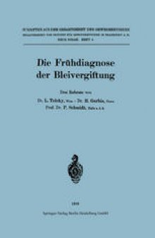 Die Frühdiagnose der Bleivergiftung