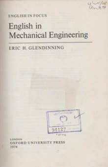 English in focus, English in Mechanical Engineering