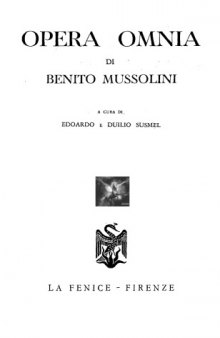 Opera omnia. Dall'attentato Zaniboni al discorso dell'Ascensione (5 novembre 1925 - 26 maggio 1927)