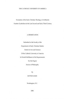 Formation of the early Christian theology of arithmetic number symbolism in the late second and early third century