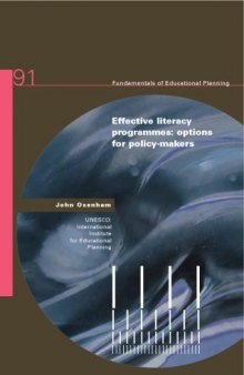 Effective Literacy Programmes: Options for Policy-makers (Fundamentals of Educational Planning)