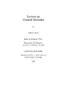 Lectures on classical mechanics