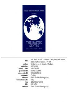 The Baltic States: Estonia, Latvia, Lithuania