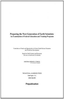 Preparing the Next Generation of Earth Scientists: An Examination of Federal Education and Training Programs