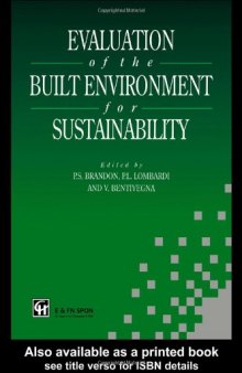 Evaluation of the Built Environment for Sustainability