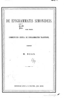 De Epigrammatis Simonideis