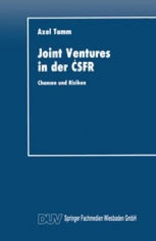Joint Ventures in der ČSFR: Chancen und Risiken