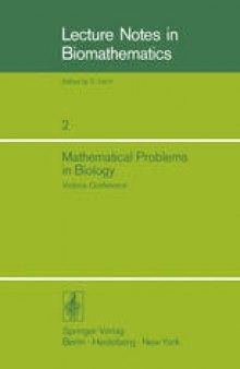 Mathematical Problems in Biology: Victoria Conference