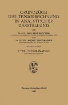 Grundzüge der Tensorrechnung in Analytischer Darstellung: II. Teil: Tensoranalysis