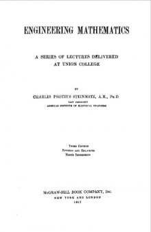 Engineering mathematics [Text] : A series of lectures delivered at union college