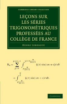 Leçons sur les séries trigonométriques professées au Collège de France