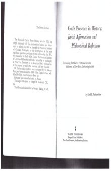God’s Presence in History: Jewish Affirmations and Philosophical Reflections