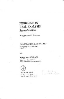 Problems in Real Analysis - A Workbook with Solutions