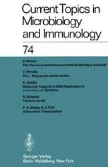 Current Topics in Microbiology and Immunology / Ergebnisse der Mikrobiologie und Immunitatsforschung