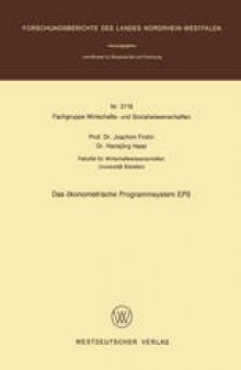 Das ökonometrische Programmsystem EPS