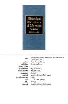 Historical dictionary of Morocco
