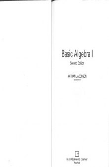 Basic Algebra I,   2nd Edition