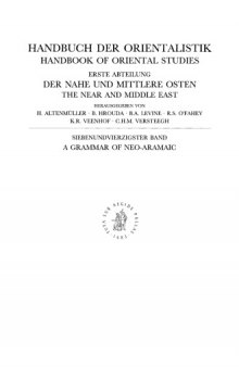 A Grammar of Neo-Aramaic. The dialect of the Jews of Arbel