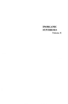 Inorganic Syntheses, Volume 10