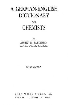 German - English dictionary for Chemists