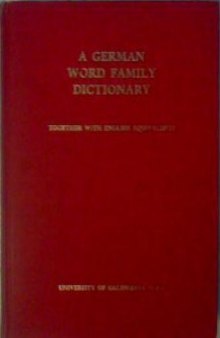 German Word Family Dictionary: Together With English Equivalents