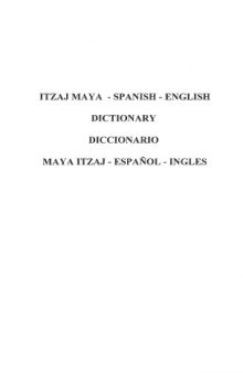 Itzaj Maya - Spanish - English Dictionary