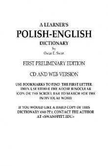 Learner's Polish-English dictionary