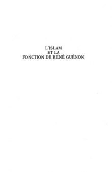 L’Islam et la fonction de René Guénon