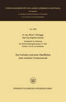 Das Verhalten ionitrierter Oberflächen beim statischen Torsionsversuch