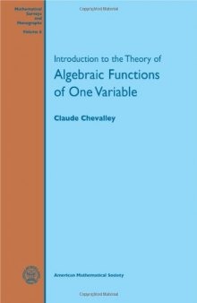 Introduction to the Theory of Algebraic Functions of One Variable