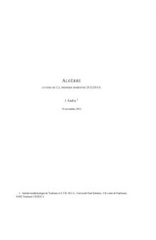 Algèbre (cours de L3, premier semestre 2012/2013)