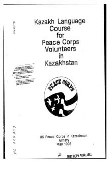 Kazakh: Language competencies for Peace Corps volunteers in Kazakhstan
