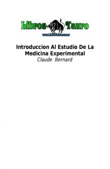 Introducción al estudio de la medicina experimental.