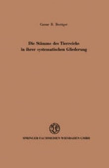 Die Stämme des Tierreichs in ihrer systematischen Gliederung