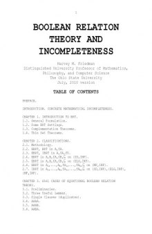 Boolean Relation Theory and Incompletness  (July, 2010 version)