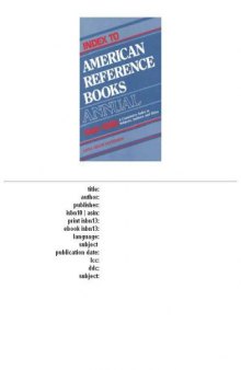 Index to American Reference Books Annual, 1985-89