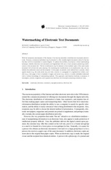 Watermarking of Electronic Text Documents